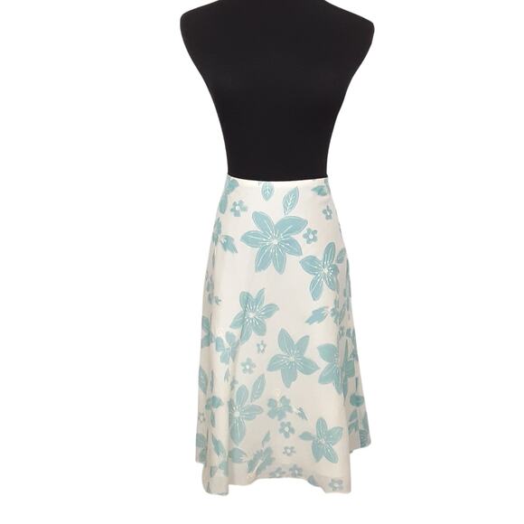 Vintage Y2K Tulip Skirt Blue Floral Midi Skirt Fairycore Whimsy Women 4 Coquette - Picture 2 of 8